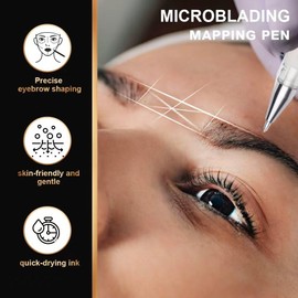 5PCS microblading eyebrow white mapping pen, eyebrow Outline Tattoo skin Position marker pen, permanent makeup supplies tool