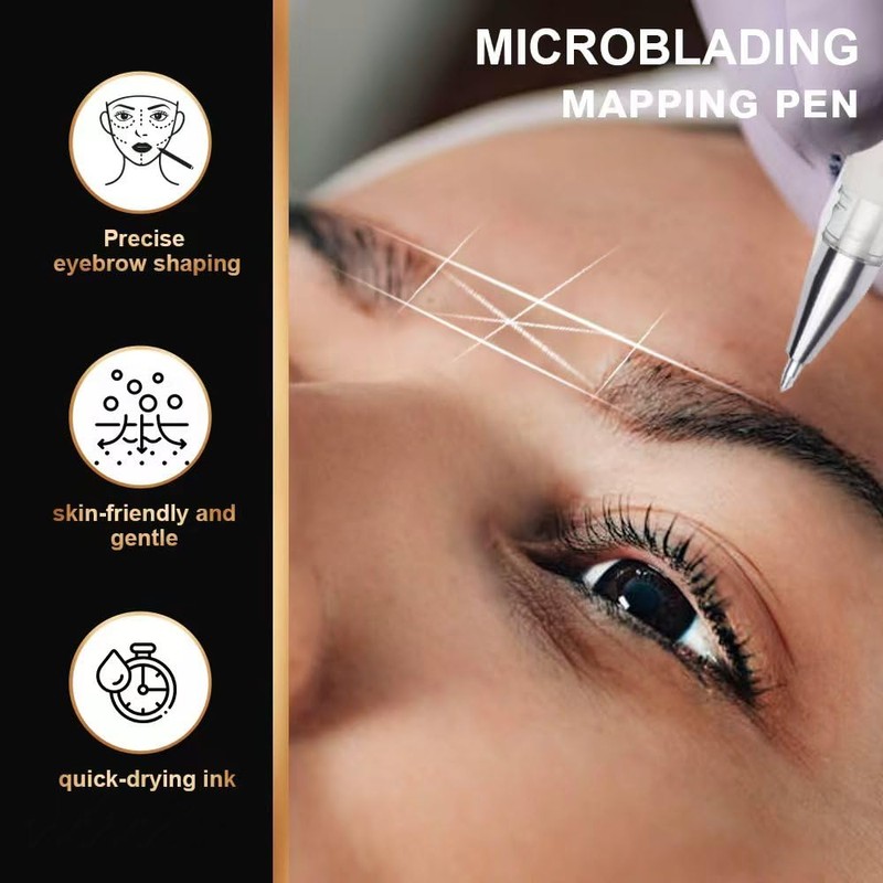 5PCS microblading eyebrow white mapping pen, eyebrow Outline Tattoo skin