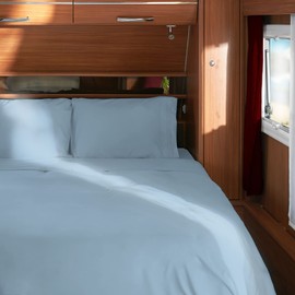 Mellanni RV Short Queen Sheets - 4 PC Iconic Collection Bedding - Hotel Luxury, Extra Soft, Cooling Bed Sheets - Deep Pocket up to 10 inch (RV/Short Queen, Blue Hydrangea)