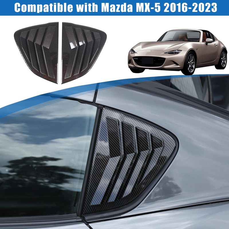 Rear Side Window Louvers Cover Trim Compatible with Mazda MX-5