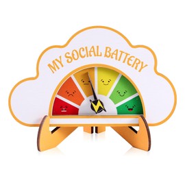 BOXOB Emotion Wheel, Colorful My Social Battery Sign Mood Wheel Fun and Interactive Desktop Ornaments Emotion Slider Pin Decoration for Work Emotional Awareness