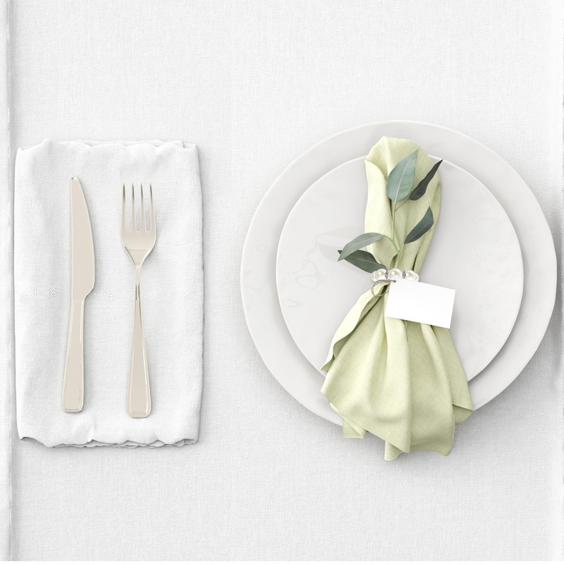 TEAONE Pearl Napkin Rings, 10 PCS Wedding Napkin Holders for