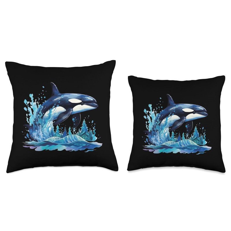 Whale Orca Kids Throw Pillow