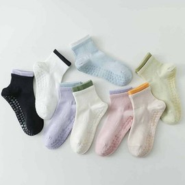 Women's Professional Anti-Slip Pure Cotton Yoga Socks for Pilates, Gym & Dance (Mid-Length, Spring/Summer) Size/Black 20ea