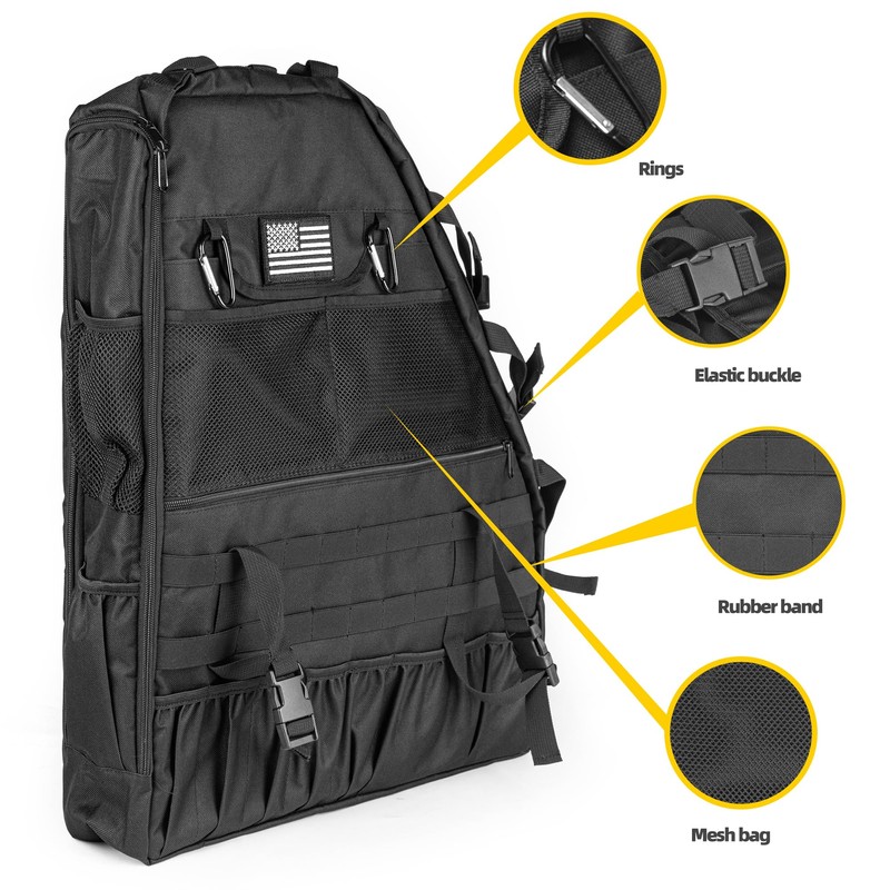 NKCELL POWER Wrangler Roll Bar Storage Bag Compatible with 1997-2023+