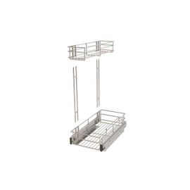 STORKING 2 Tier Under Sink Pull Out Cabinet Organizer Slide Wire Shelf Basket for Kitchen Base Cabinets 9" W 17" D 16" H (17D,2pcs)