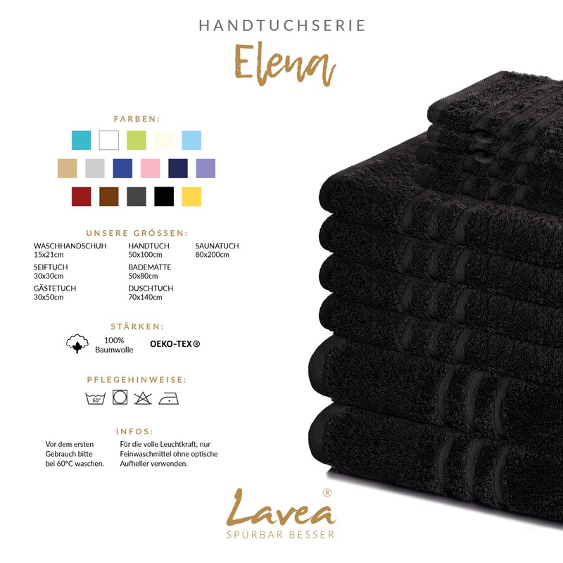 Lavea Sauna Towel, 80 x 200 cm, Terry Series Elena,