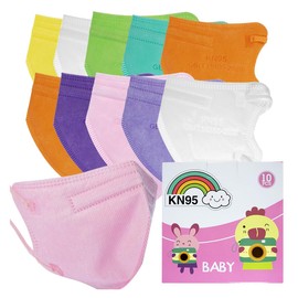 JANDS 10 Cubrebocas Infantiles Kn95 Certificado Baby. Macarilla 5 Capas Protección Colores Mixtos. (Mixto niñas)