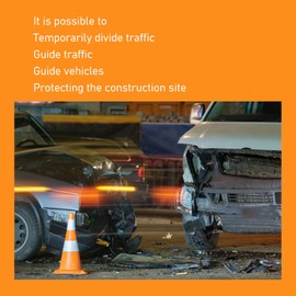 Stretchable Collapsible Traffic Safety Cones Traffic Cones for Parking Lot Orange Construction Cones with Reflective Collars Reinforced Base, Folding