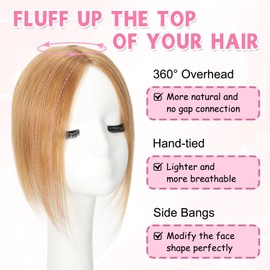 Human Hair Toppers for Women Human Hair Topper for Thinning Hair Blonde 10 Inch