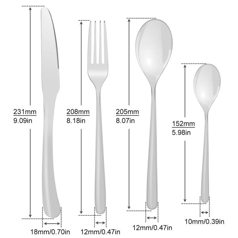 OriGlam Stainless Steel Flatware Cutlery Set Utensils, Silverware Cutlery Set,