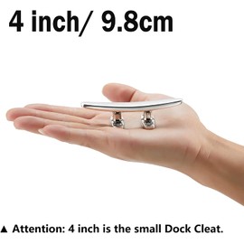 Boat Cleat Open Base Boat Cleat, Dock Cleat All 316 Stainless Steel Boat Mooring Accessories, Free Installation Accessories Screws (4 inch-4PCS)