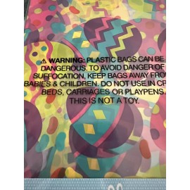 2 PCS Cottondale Easter Basket Wrap Bags with Multi-color Egg Design 24" x 25" 