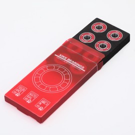 XiKe 8-Pack 608-2RS Skateboard Bearings, Red, High-Speed 8x22x7mm, Durable Double Rubber Sealed, Fit for Longboards, Inline & Roller Skates, Spinners Etc