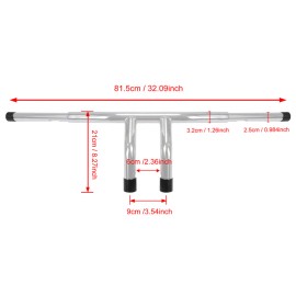 Unbranded 8"Rise 1 1/4" T-Bar Handlebars Bar Fits For Harley Softail Chopper Custom Chrome