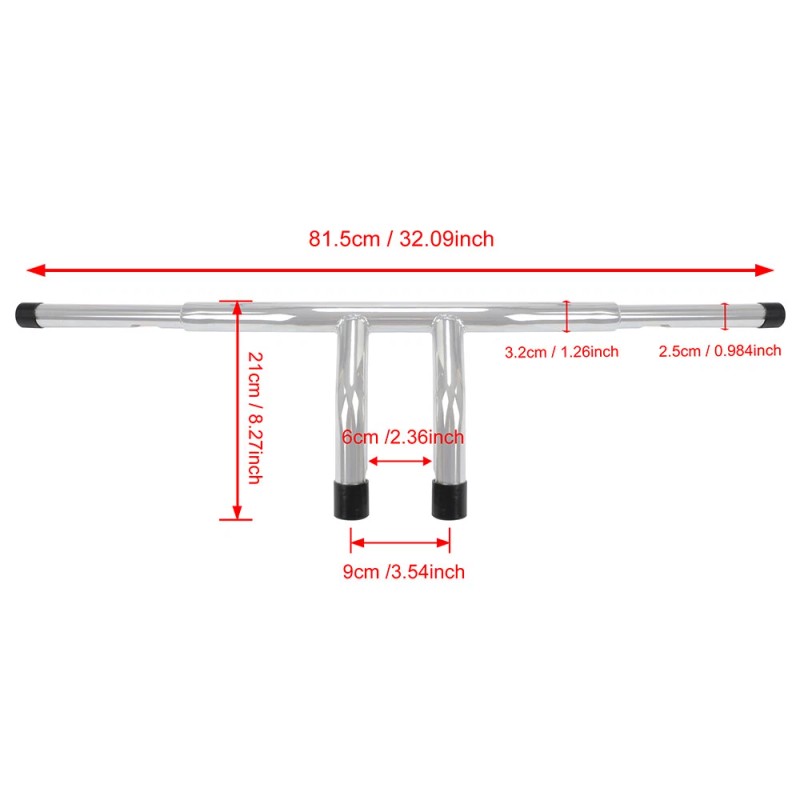 Unbranded 8"Rise 1 1/4" T-Bar Handlebars Bar Fits For Harley