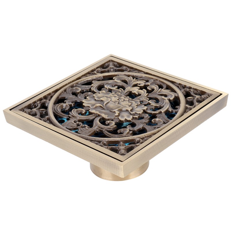 10x10cm Floor Drain Antique Copper Anti Odor Bathroom Floor Drainer