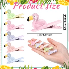 Luinabio 30 Pcs Flamingo Mini Hair Clips Glow Hairpin for Girls Rave Hair Clips Women Music Festival Holiday Party Supplies