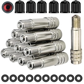 Double Seal Valve Stem Extenders(5 Pack),40mm Valve Stem Extensions Caps High Pressure Inflate/Flow Through Valve Stem Caps for High Pressure Cars, Trucks, Trailers RV Semi Bus Tires- V2B DS-1