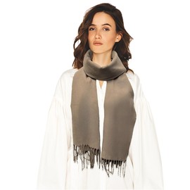 CBC Crown Women's Pashmina Shawl and Wrap, 78 x 26 inches, Soft Cashmere-like Feel Solid Color Scarf Scarve, Warm Grey, Beige (CS-050WG)