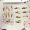 Vopintpy Gold 3D Irregular Pattern Press on Nails Extra Long