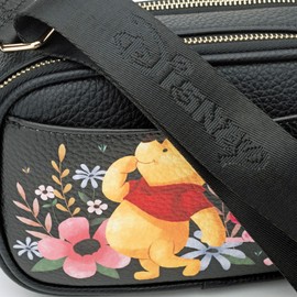 Wondapop - Winnie the Pooh Designer Series Double Zipper Crossbody/Shoulder Bag, Black, A25227