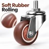 4-Piece Furniture Caster Wheels – 360° Swivel Soft Rubber Casters