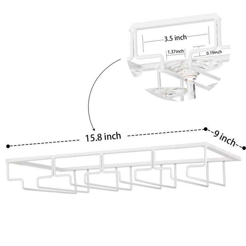 FOMANSH Wine Glass Rack - Under Cabinet Stemware Wine Glass