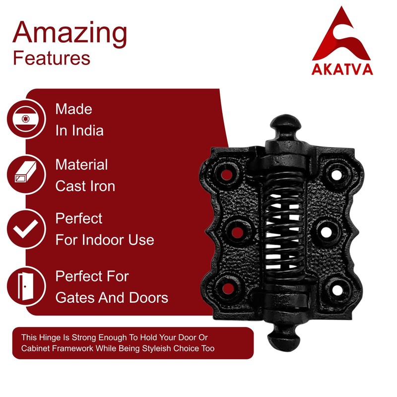 Akatva Self Closing Gate Hinges - Gate Closer Heavy Duty