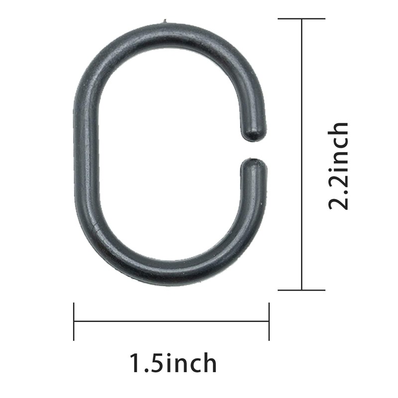 12 Pcs Plastic Shower Curtain Ring,Bathroom Shower Window Rod,C-Shaped Shower