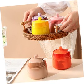 FUNOMOCYA Ceramic Salt Jar Spoon Truffle Salt Shaker for Spices Jars Condiment Canister for Kitchen