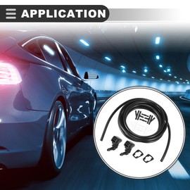 Motoforti Front Windshield Washer Hose Kit, for Ford Edge 2011-2014, Plastic, with 3 Meter Washer Fluid Hose 12 Pcs Hose Connectors, Black, 15pcs