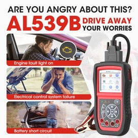 Autel AL539B OBD2 Scanner, 3-in-1 Code Reader Battery Tester Avometer for 12 Volts Batteries, Full OBDII Diagnosis and Circuit Starting & Charging Systems Test, All Enhanced Ver. of AL519 AL539