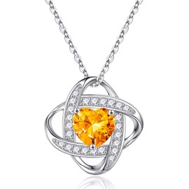 Parima Women's Necklace Love Gifts for Women, Silver 925 Heart Chain Ladies with Birthstone Pendant Schumck Valentine's Day Birthday Christmas Mother's Day Gift for Mum Girlfriend Women, Sterling