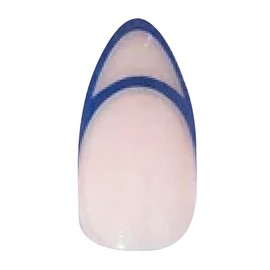 Revel Nail Medium Almond Press On Nails - Blue French Tip Press On Nails, Blue Press on Nails, Almond Medium Press On Nails