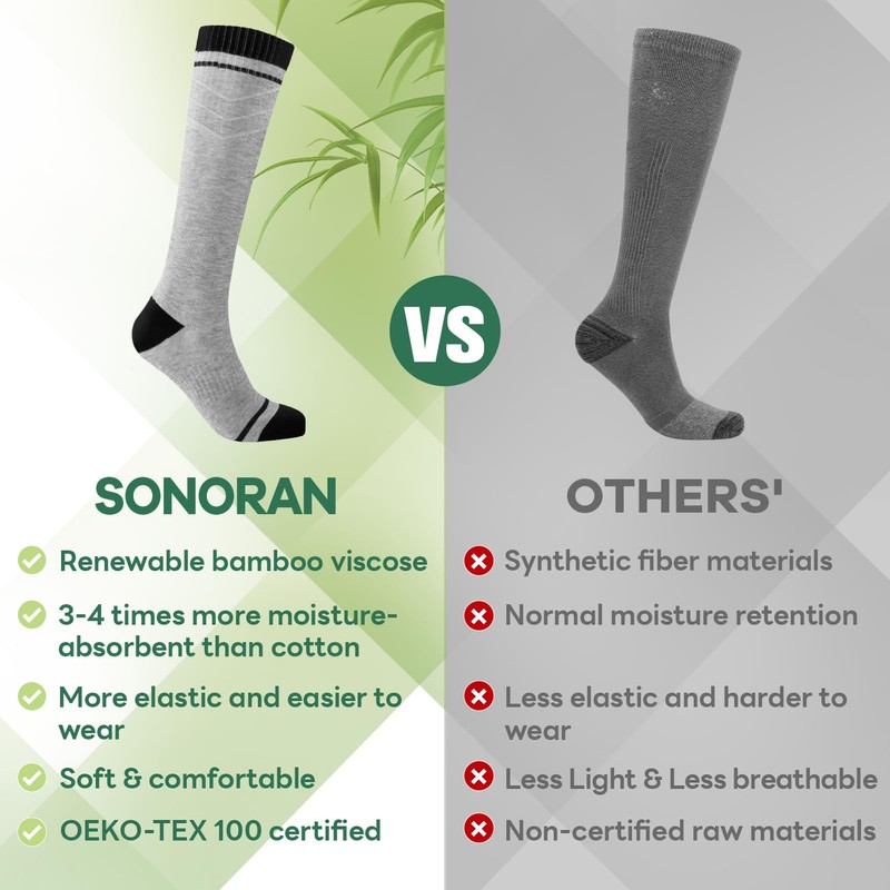 SONORAN Bamboo Viscose Compression Socks for Women & Men (1