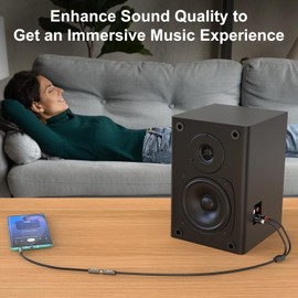 J&D RCA to Aux Adapeter RCA to 3.5mm Female Cable, RCA Cable Gold Plated Copper Shell Heavy Duty 3.5mm Female to 2 RCA Male Stereo Audio Adapter Cable, 3 Feet