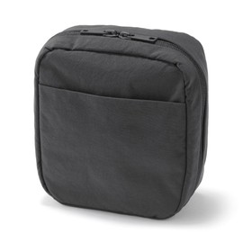MUJI Wrinkle Nylon Large Opening Square Pouch - Dark Gray, Approximately 14 x 16 x 6 cm 84473944