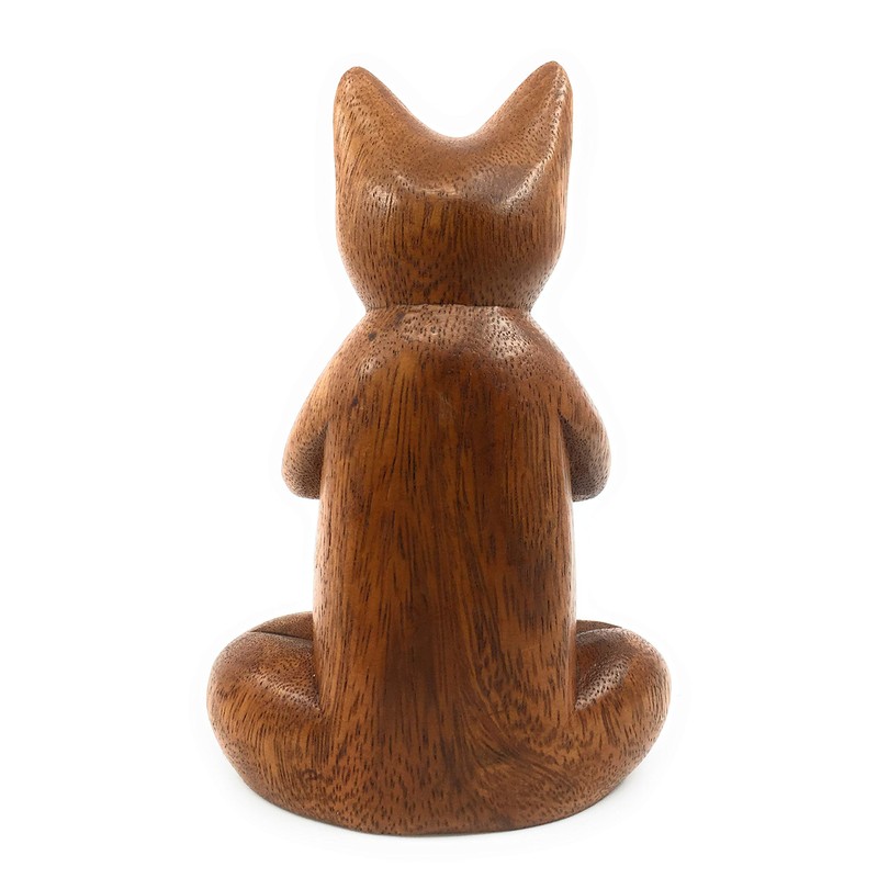 Ruth + Wilde Namaste Cat - Hand Carved Wood from