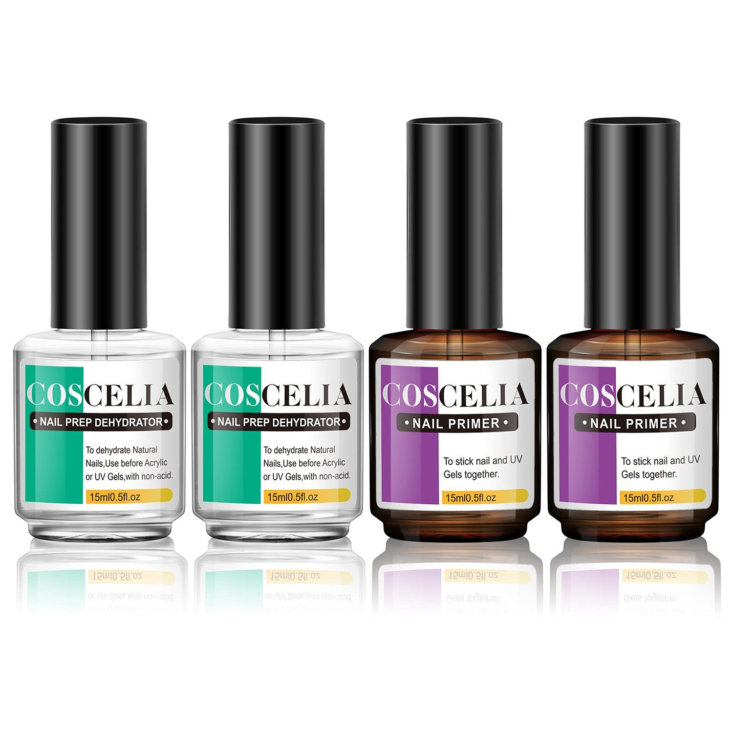 Coscelia Nail Primer and Nail Prep Dehydrator, 15ml Primer for Acid ...