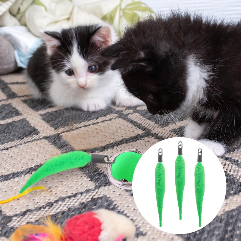 BOXOB 5pcs Cat Ball Toy Replacement Tails, Interactive Cat Toy