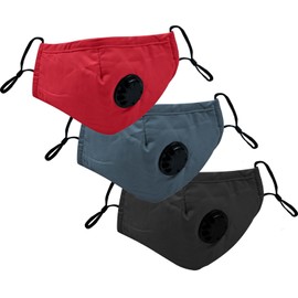 Triplast Washable Face Masks With Filters Black Blue And Red | Adjustable And Reusable Cotton Face Mask | Banana Style