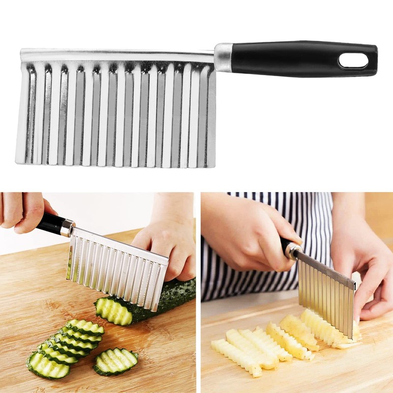 Litoexpe Crinkle Cutter/Wavy Knife for Any Vegetable, Wavy Chopper Great