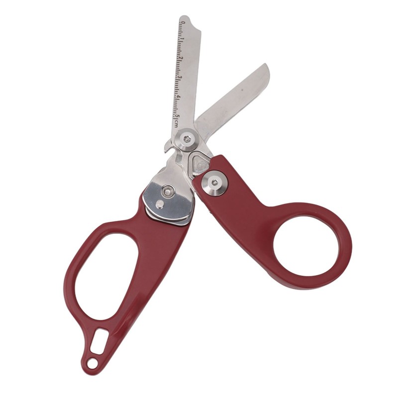 Emergency Response Shears Aluminum Alloy Multifunction Foldable Shears for Indoor