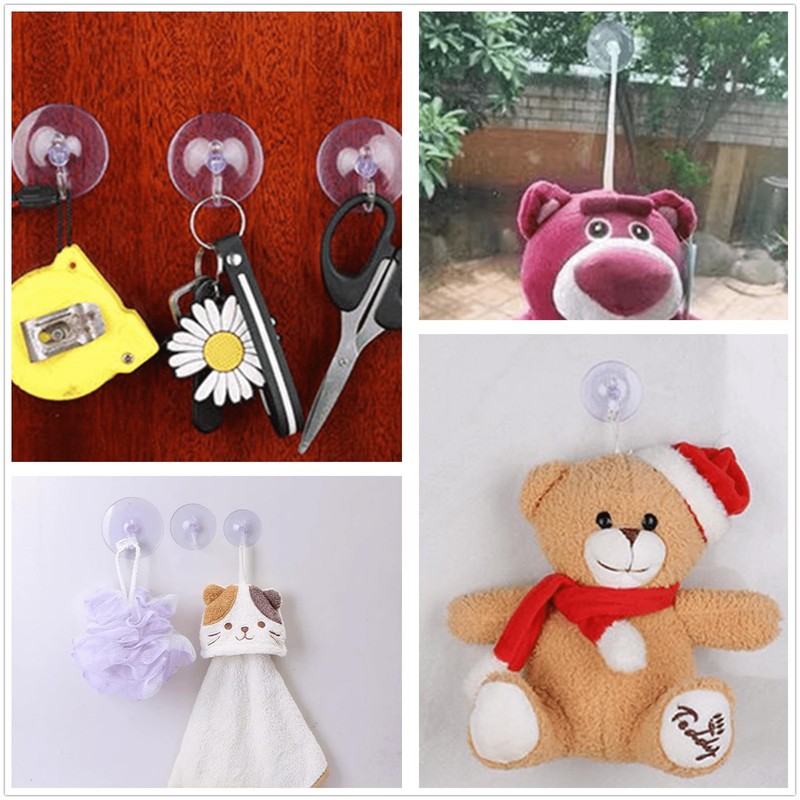 dophee 10-Pack Suction Cups for Glass Table Tops, Rubber Clear