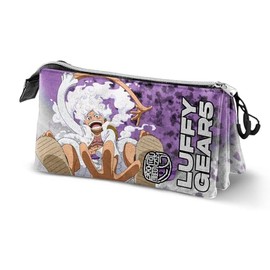 One Piece Luffy Gear 5 Triple Pencil Case, Purple, 23 x 11 cm, Purple One Piece, Unit size, Triple Pencil Case