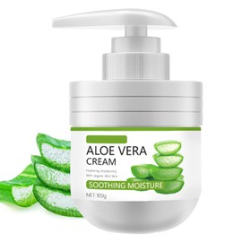 Krmspe Aloe Vera Cream for Face, Aloe Vera Facial Moisturizer for Dry, Sensitive Skin, Hydrating & Moisturizing Face Cream for Women Reduces Dryness Soft Moisturizing Damaged Skin 3.5 Fl Oz