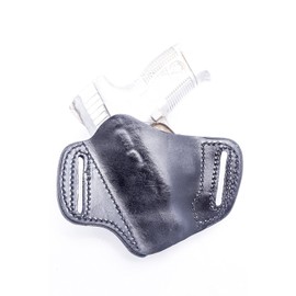 OUTBAGS USA LP2XDS33 (Black-Right) Black Full Grain Heavy Leather OWB Open Carry Pancake, Side Carry Belt Holster for Springfield Armory XDs 3.3" 9mm and 45ACP. Handcrafted in USA.