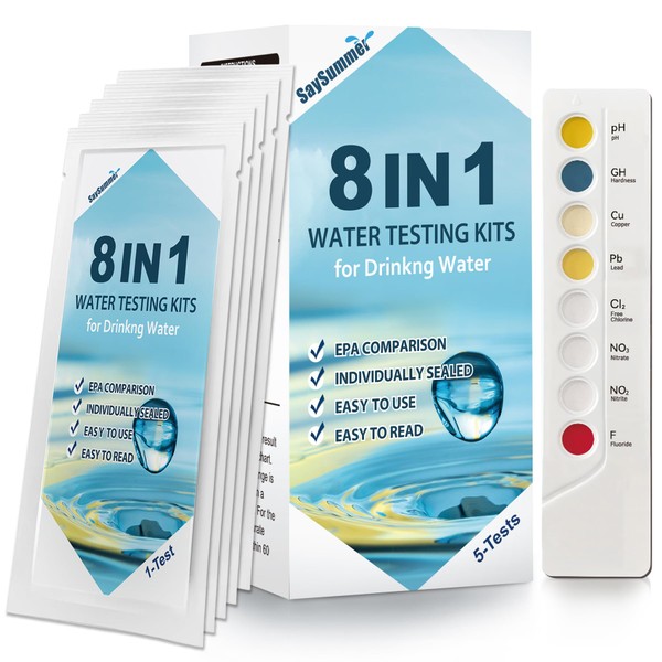 Home Water Testing Kits for Drinking Water: Individually Sealed 8