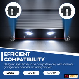 Upgraded UHAE00002 HAE00002 LSO50 LDO33 LDO50 Garage Door Openers Sensors Beam Eyes Kit Compatible with Linear Garage Door Opener, Sending Sensor & Receiving Sensor, Beam Up Garage Door Opener